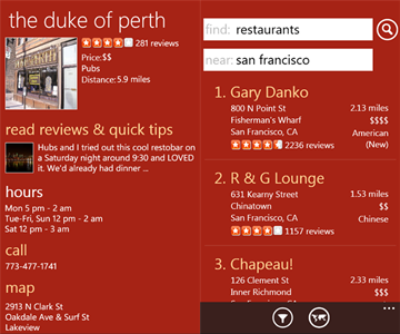 yelp windowsphone