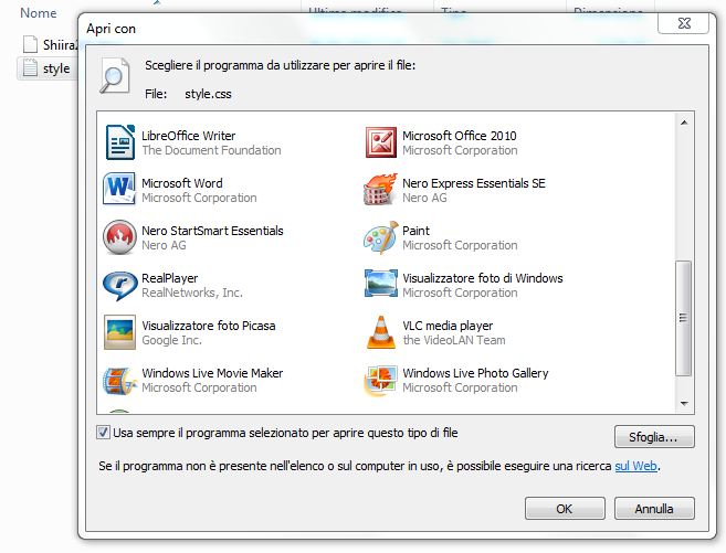 associare file