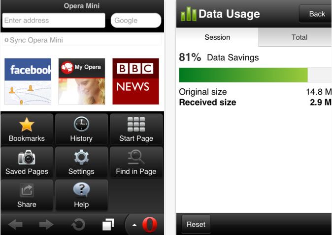 ios screen operamobile