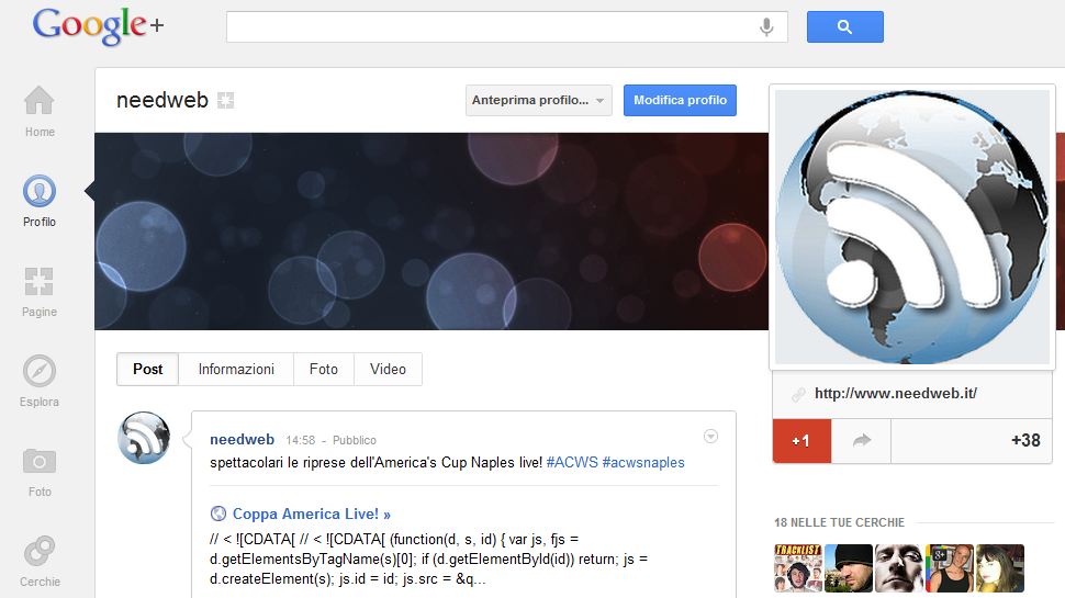 google plus new page