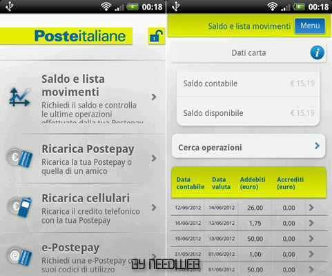app postepay screenshots
