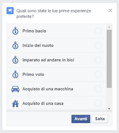 dati personali facebook
