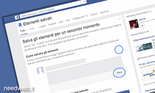 facebook salva-articoli
