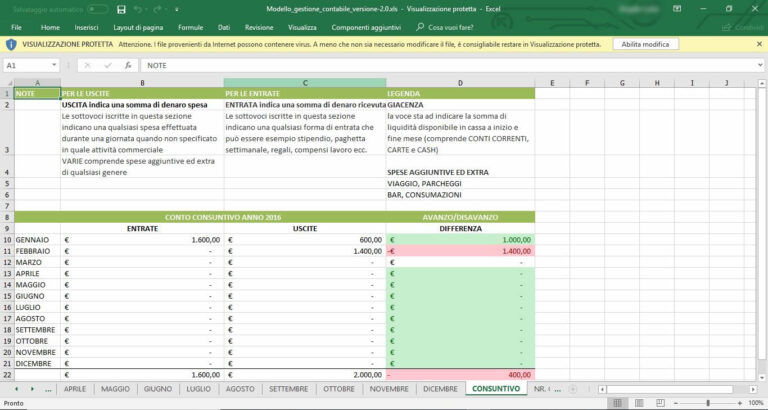 Contabilità excel 01