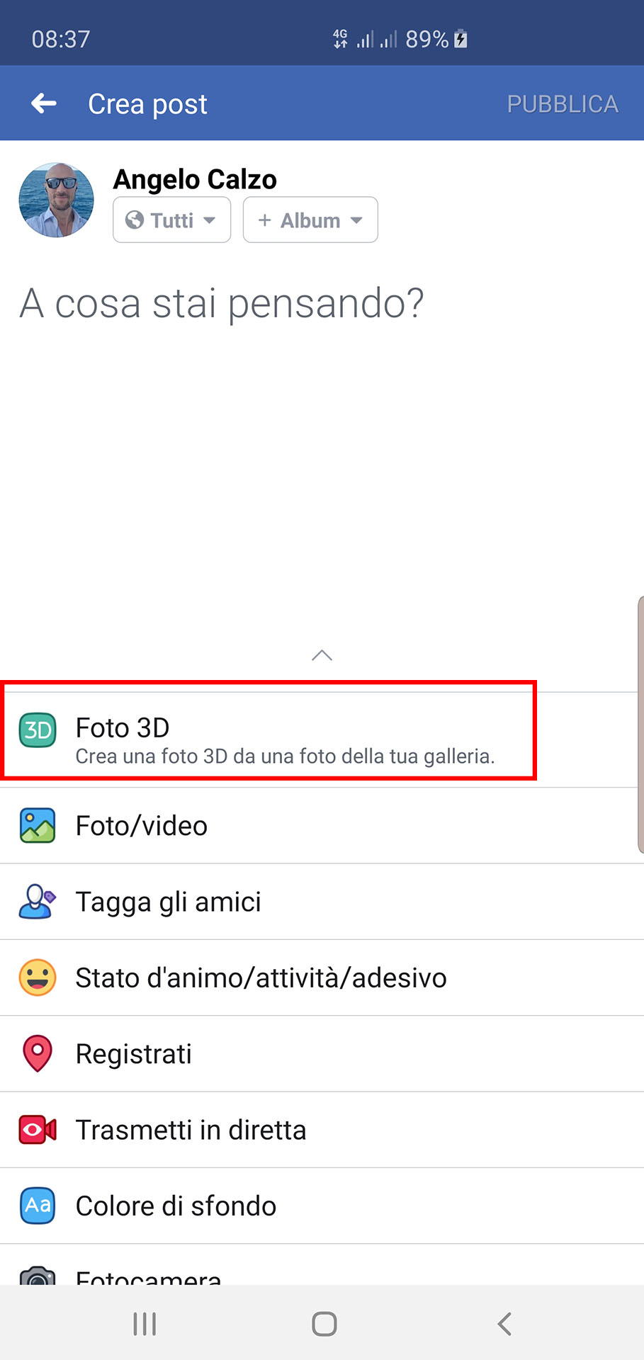 foto 3d facebook android 01