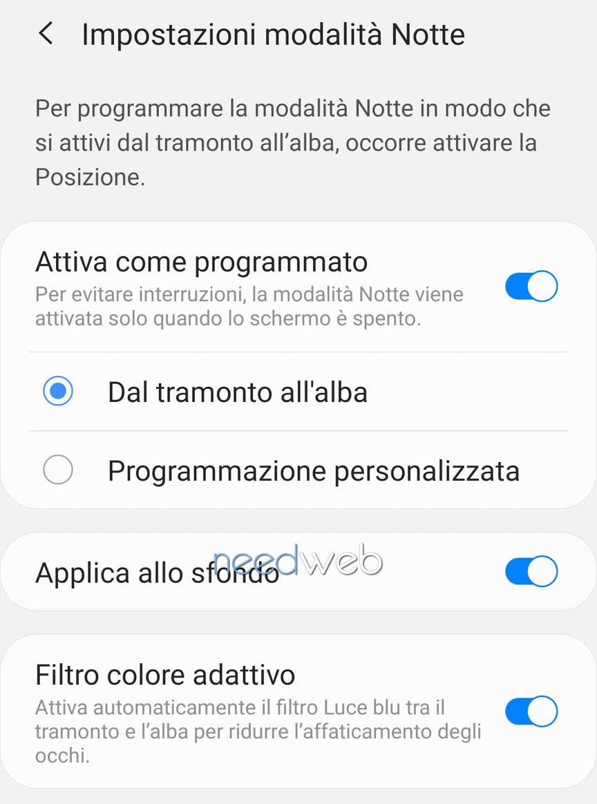 android tema scuro impostazioni 01