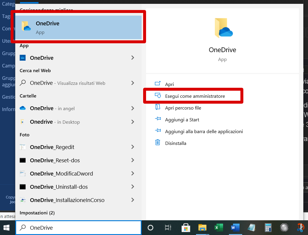 OneDrive bloccato windows10 00