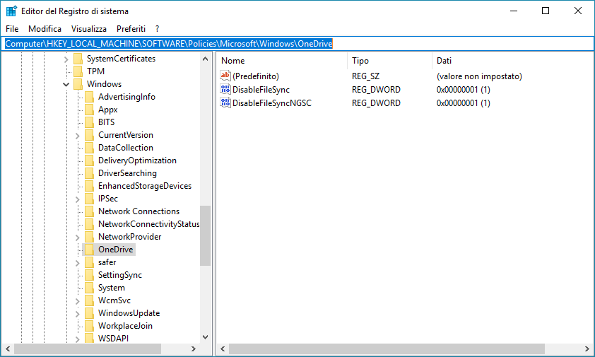 OneDrive bloccato windows10 04