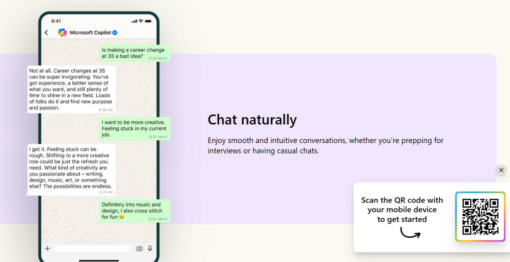 attivare Copilot su WhatsApp